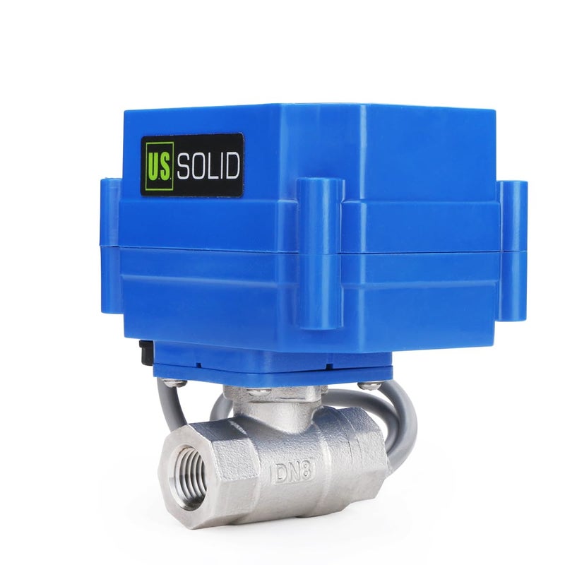 U.S. Solid 1/4" Motorized Ball Valve, Stainless Steel Electrical Valve with Full Port, 9-24V DC, 5 Wire Setup, Compatible with Indicator Lights for Open/Closed Position - Image 3